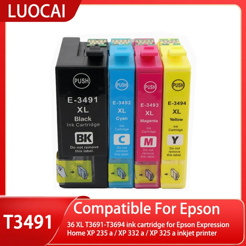 36 XL T3691-T3694 картридж для струйного принтера Epson Expression Home XP 235 a / XP 332 a / XP 325 a
36 XL T3691-T3694 картридж для струйного принтера Epson Expression Home XP 235 a / XP 332 a / XP 325 a