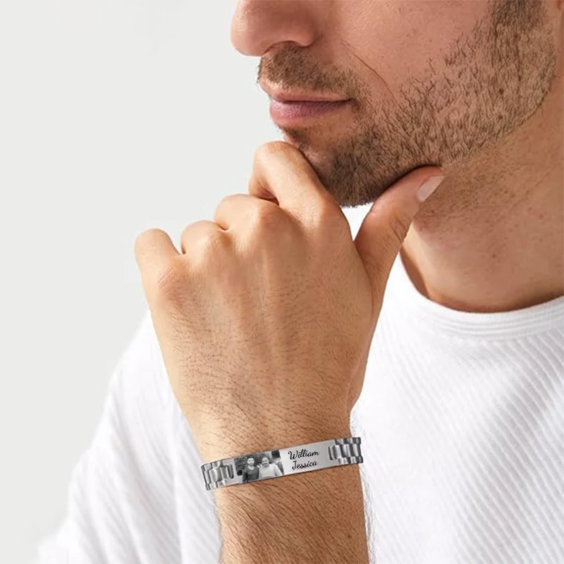 Customized Stainless Steel Male Bracelet, Holiday Jewelry Gift for Father/Men's Fashion Souvenir Gift, Gift for Father and Son
Customized Stainless Steel Male Bracelet, Holiday Jewelry Gift for Father/Men's Fashion Souvenir Gift, Gift for Father and Son