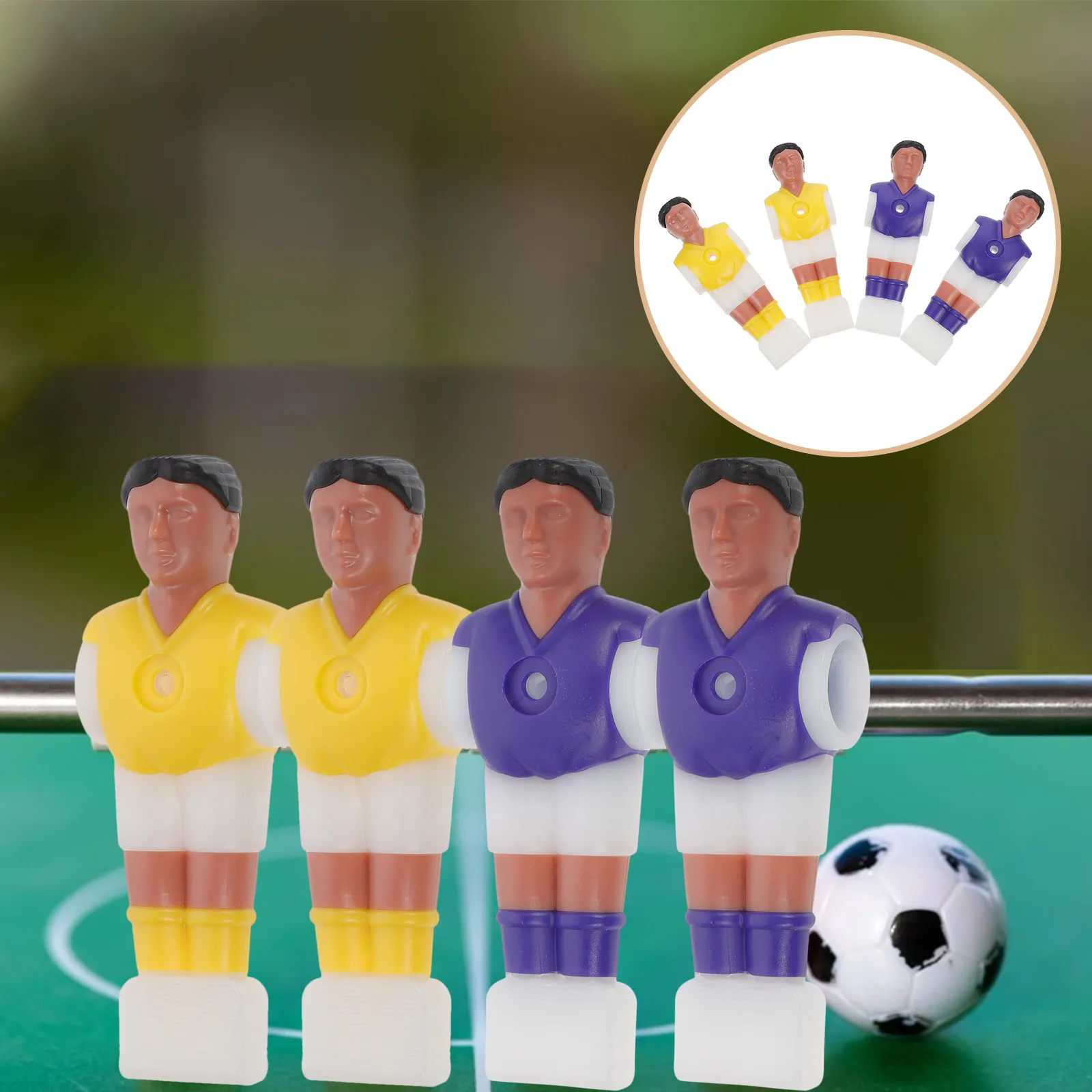 4Pcs Tabletop Football Player Tournament Style Soccer Men Replacement Parts for Standard Foosball Rods Yellow Purple Set
4Pcs Tabletop Football Player Tournament Style Soccer Men Replacement Parts for Standard Foosball Rods Yellow Purple Set