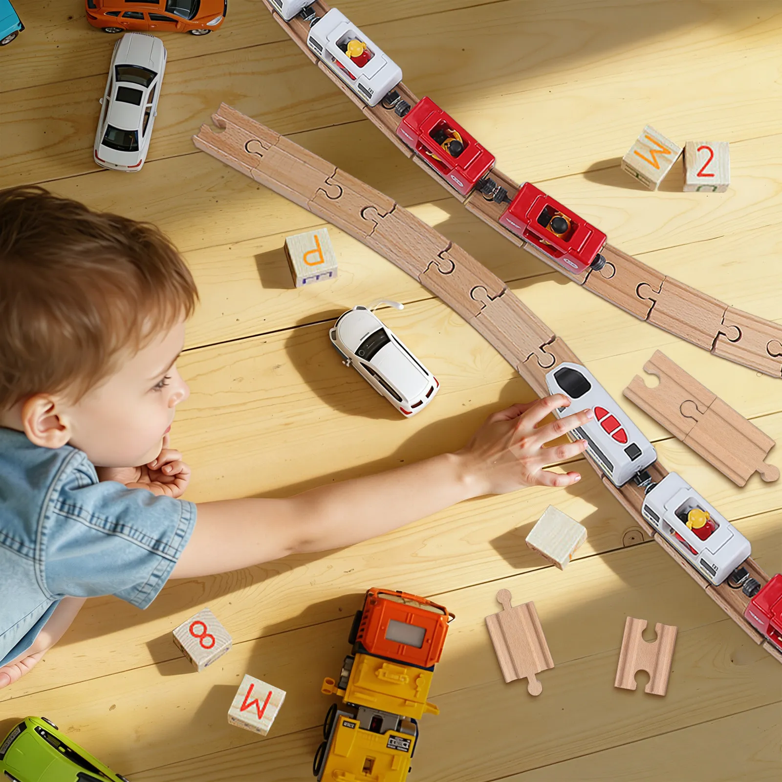 18Pcs Wooden Railway Track Pieces Easy Assembly Train Scene Extension for 3 Year Old Logical Thinking Skill Building Family
18Pcs Wooden Railway Track Pieces Easy Assembly Train Scene Extension for 3 Year Old Logical Thinking Skill Building Family