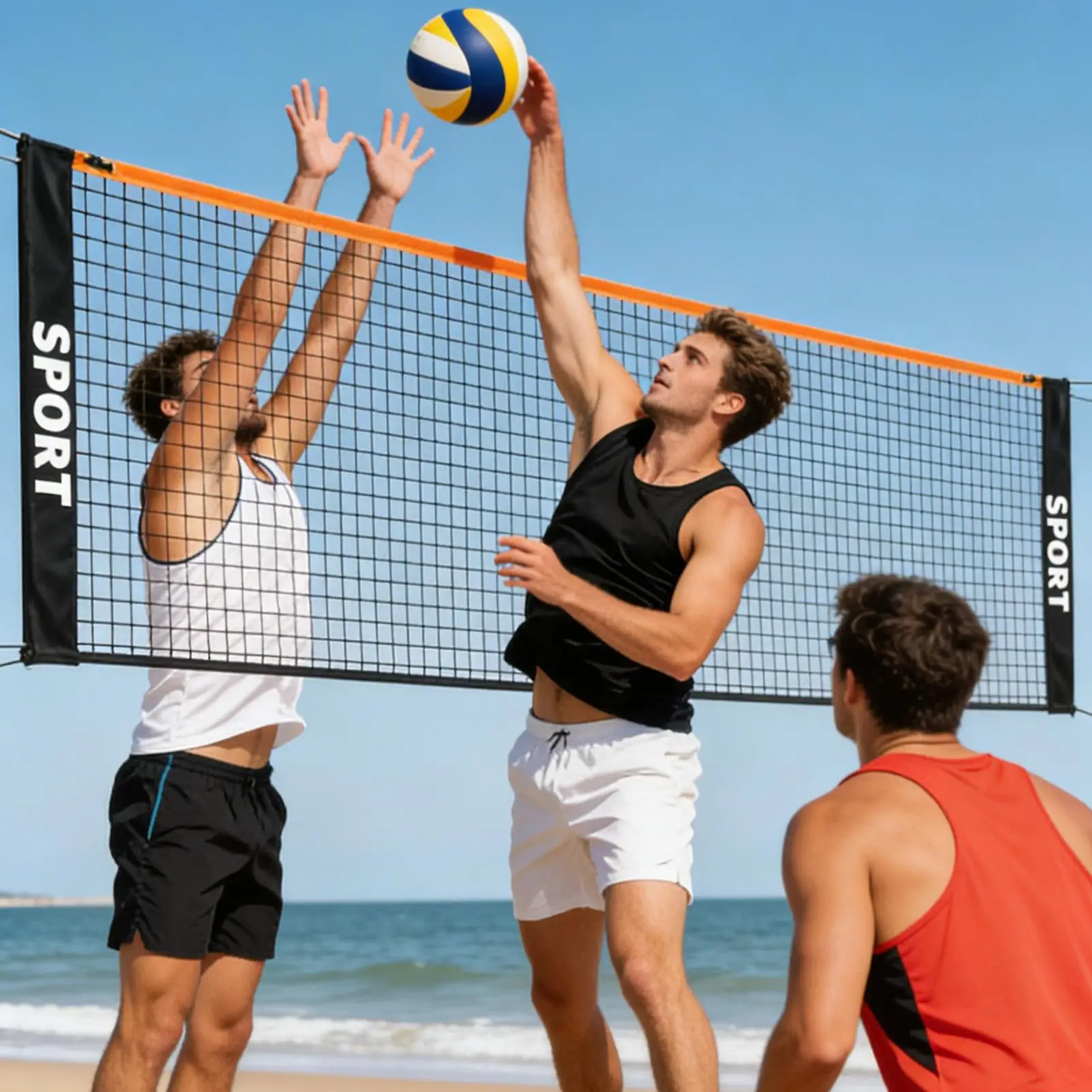 Multi-Sport Tennis & Volleyball Net Foldable Height Adjustable Weatherproof Outdoor Indoor Net for Backyard Beach Driveway Court
Multi-Sport Tennis & Volleyball Net Foldable Height Adjustable Weatherproof Outdoor Indoor Net for Backyard Beach Driveway Court