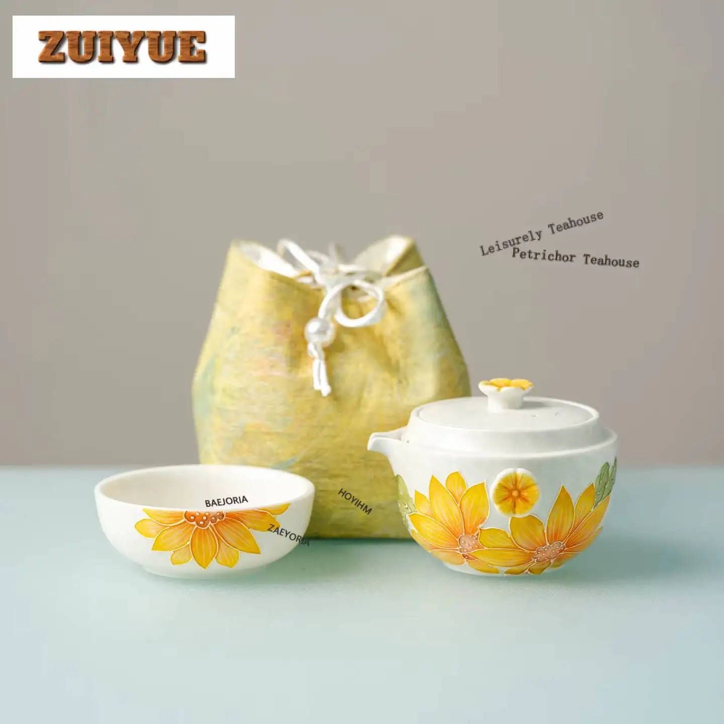 Hand-painted Sunflower Travel Tea Set Kit Elegant 1 Pot 1 Cup Tea Maker Organizer Portable Outdoor Handbag Decoration
Hand-painted Sunflower Travel Tea Set Kit Elegant 1 Pot 1 Cup Tea Maker Organizer Portable Outdoor Handbag Decoration
