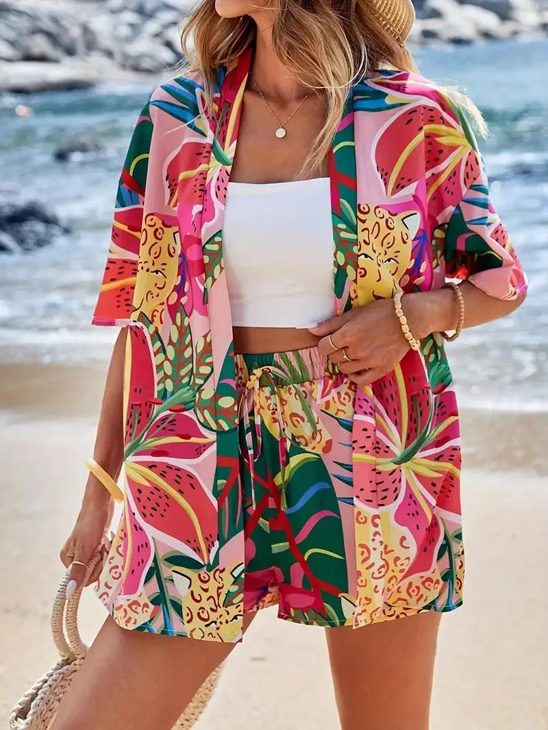 Qx Traf Shirt Polyester Printed Summer 2025 Women's Shirts Women's Resort Print Elegant Two Piece Set
Qx Traf Shirt Polyester Printed Summer 2025 Women's Shirts Women's Resort Print Elegant Two Piece Set