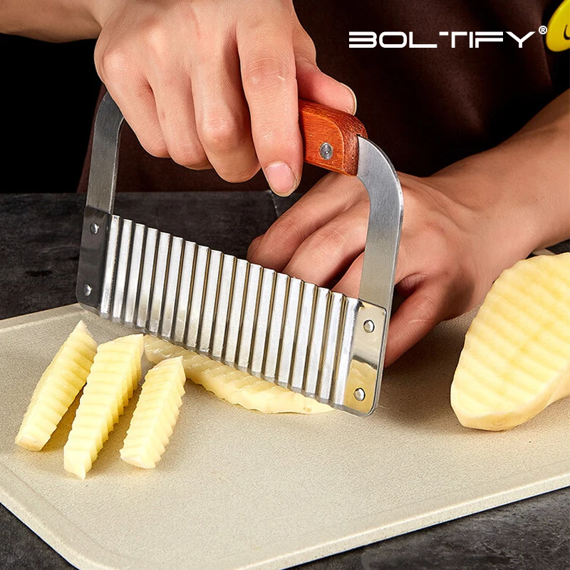 New Kitchen Wavy Potato Cutter Stainless Steel Slicer Onion Chips French Fry Maker Chopper Vegetable Knife Food Crinkle Tools
New Kitchen Wavy Potato Cutter Stainless Steel Slicer Onion Chips French Fry Maker Chopper Vegetable Knife Food Crinkle Tools