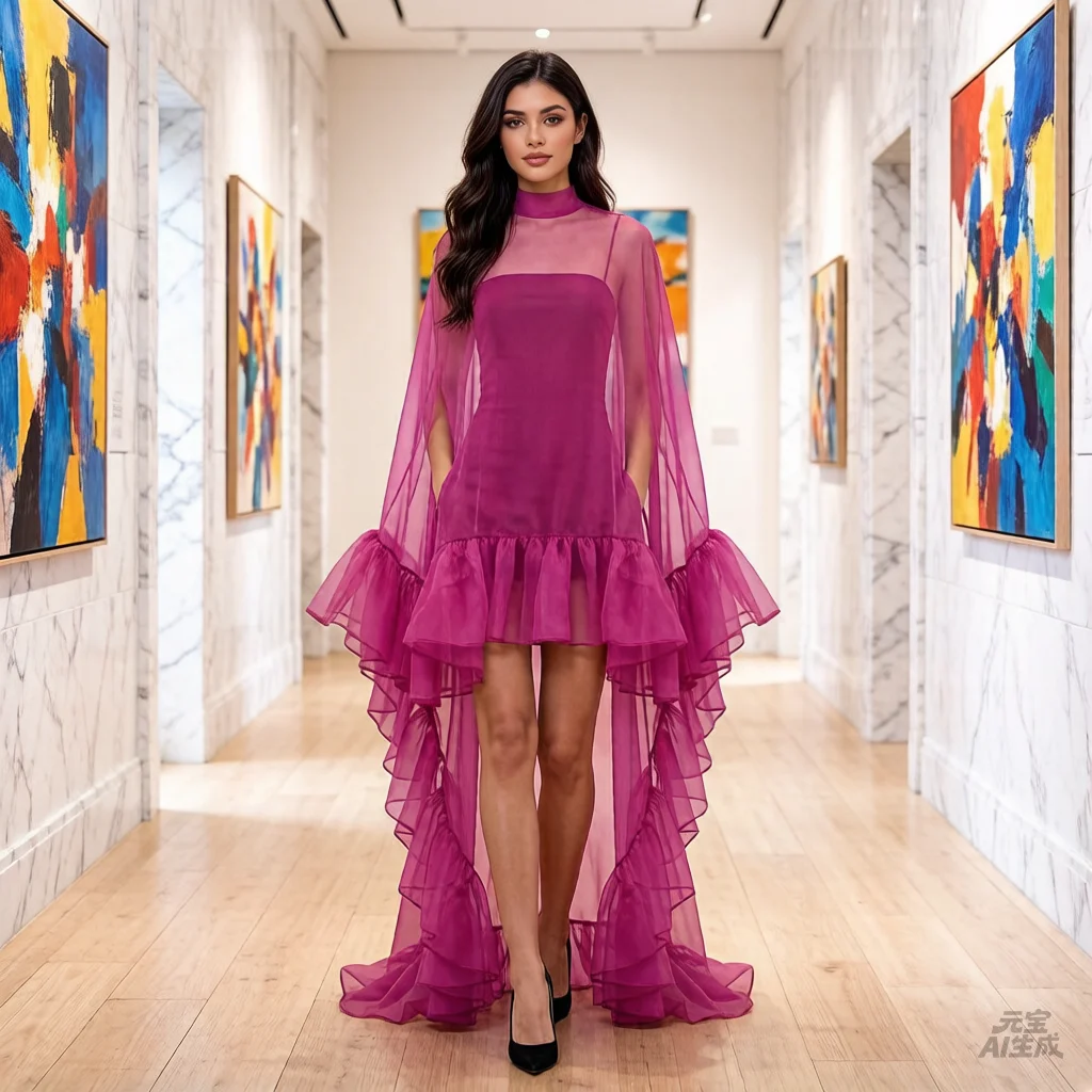 Women High Neck Sheer Mesh Dress Asymmetric Ruffle Tiered Maxi Dress Gothic Romantic Evening Party Music Festival Red Carpet Dre
Women High Neck Sheer Mesh Dress Asymmetric Ruffle Tiered Maxi Dress Gothic Romantic Evening Party Music Festival Red Carpet Dre