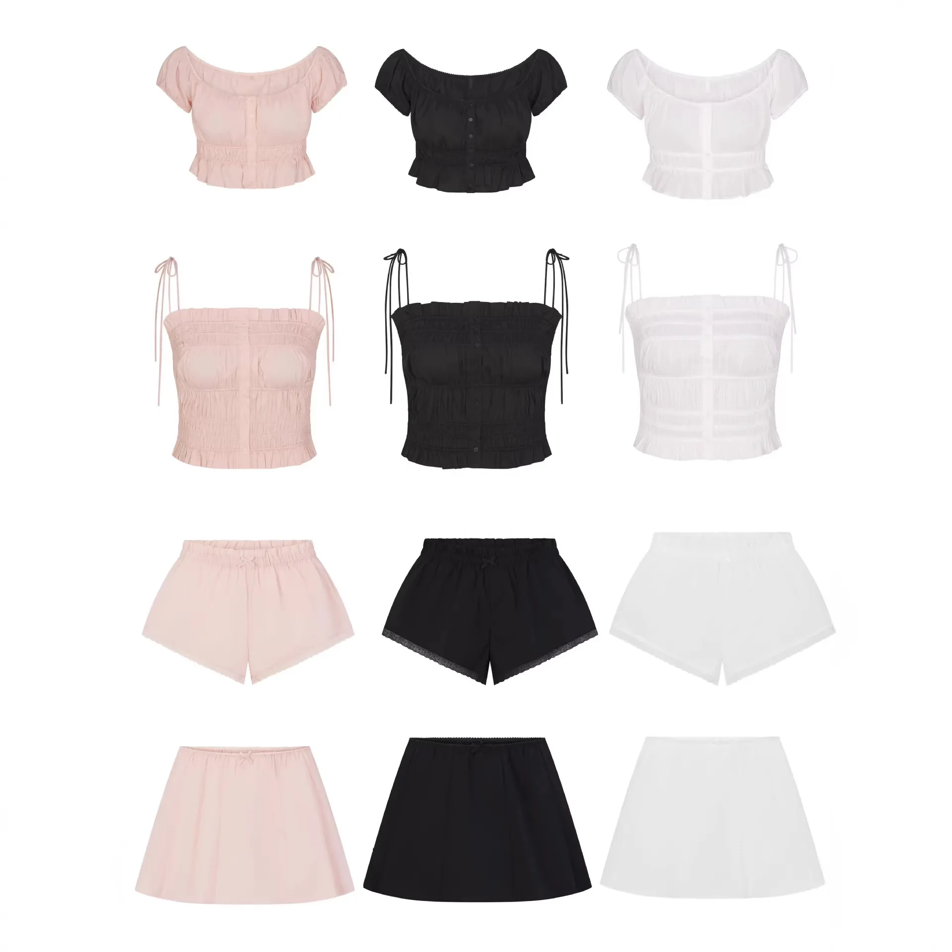 Summer New Style Hot Girl Square Collar Bubble Sleeve Slimming Bridesmaid Short Skirt Set Casual Versatile Strap Top Ensemble
Summer New Style Hot Girl Square Collar Bubble Sleeve Slimming Bridesmaid Short Skirt Set Casual Versatile Strap Top Ensemble