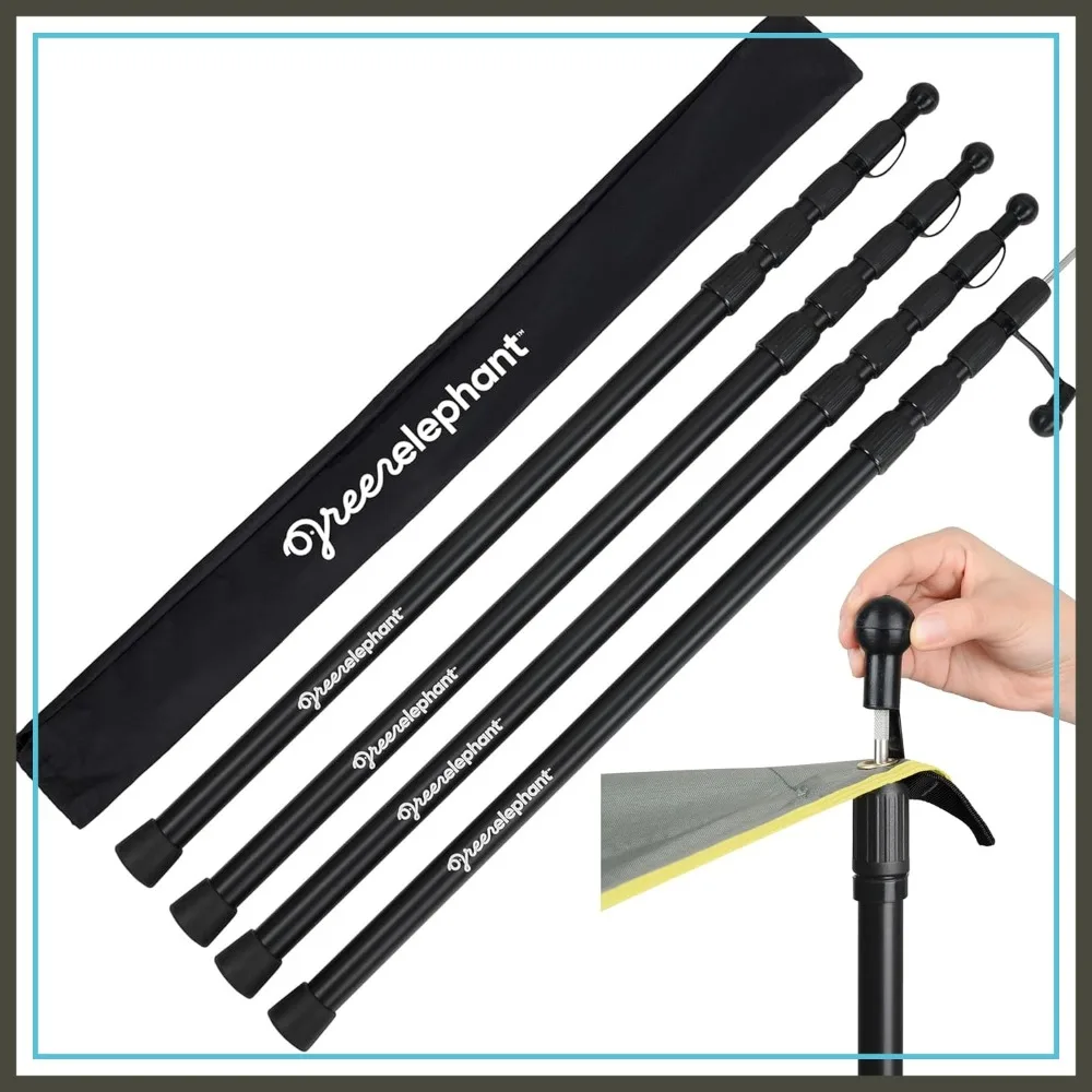 Adjustable Aluminum Telescoping Tarp Poles - 4 Pack, Extends 8ft, Collapsible to 2ft for Camping, Canopy & Beach Shade
Adjustable Aluminum Telescoping Tarp Poles - 4 Pack, Extends 8ft, Collapsible to 2ft for Camping, Canopy & Beach Shade