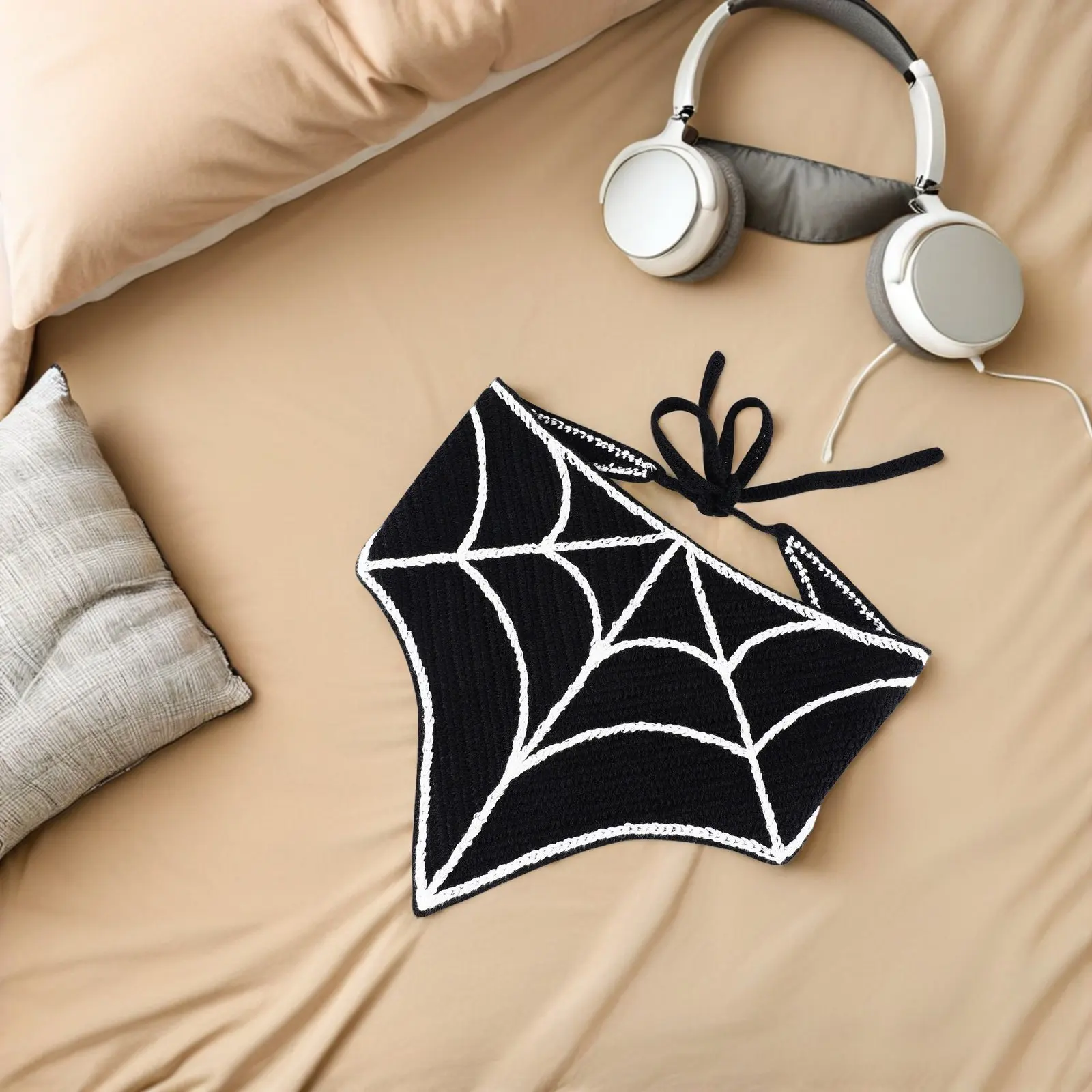 Spider Web Headband Halloween Costume Accessory Triangle Scarf For Women Tie Bandana Adjustable Hair Wrap Breathable Decor
Spider Web Headband Halloween Costume Accessory Triangle Scarf For Women Tie Bandana Adjustable Hair Wrap Breathable Decor