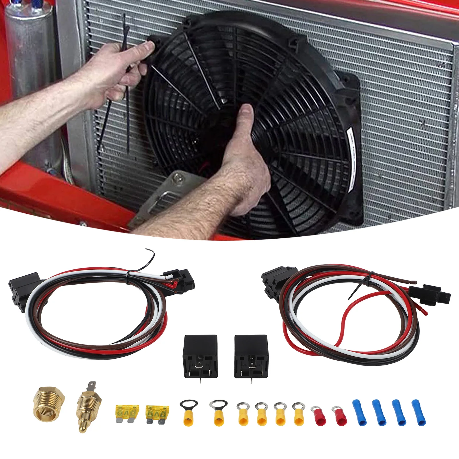 40 AMP Relay Dual Fan Control For Efficient Fan Control Comprehensive Installation Kit For 10 To 16 Inch Fans Connector
40 AMP Relay Dual Fan Control For Efficient Fan Control Comprehensive Installation Kit For 10 To 16 Inch Fans Connector
