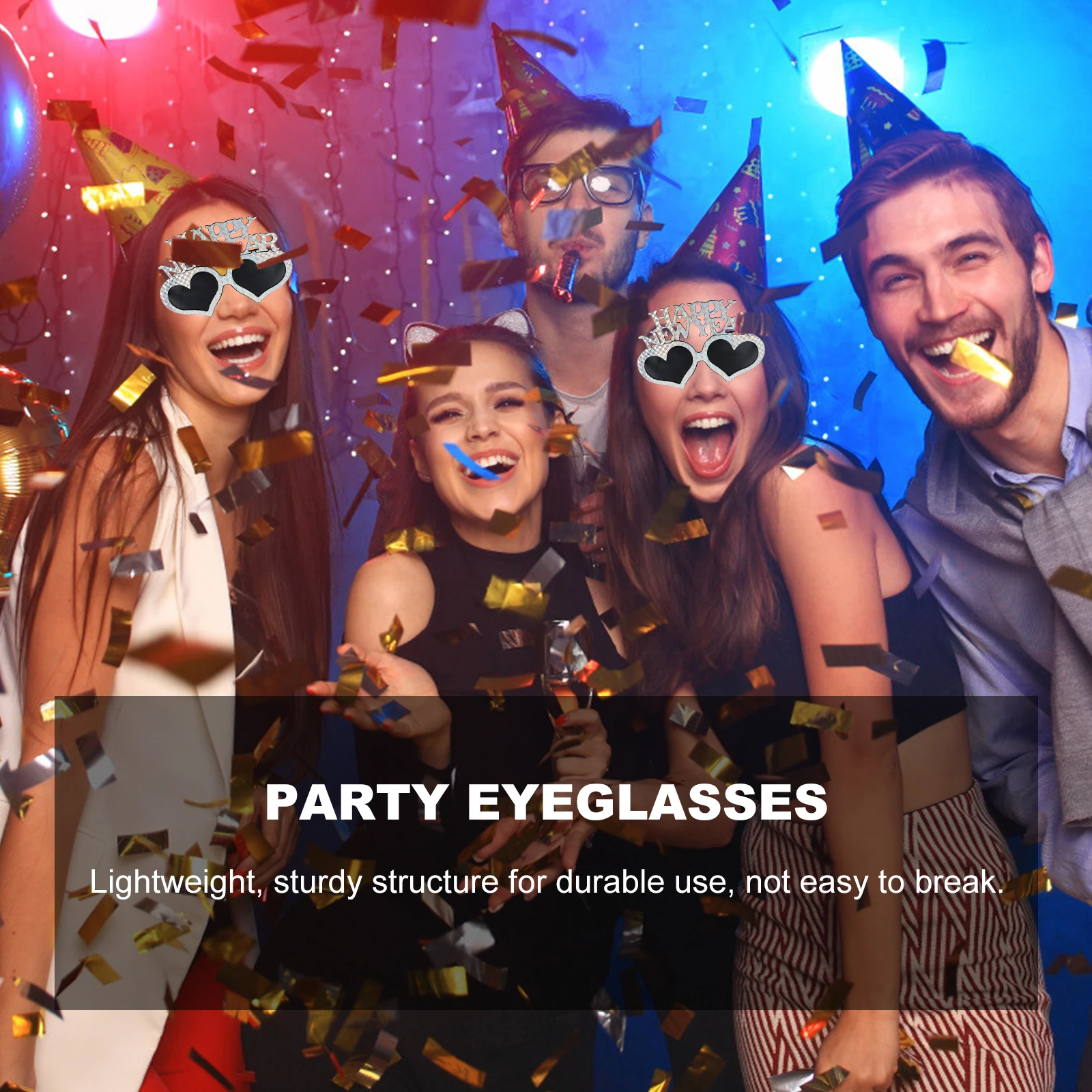 3Pcs Atmosphere Glasses Festive New Year Eyewear Cool Photo Accessory Lightweight Strong Frame Party Props for Adults
3Pcs Atmosphere Glasses Festive New Year Eyewear Cool Photo Accessory Lightweight Strong Frame Party Props for Adults