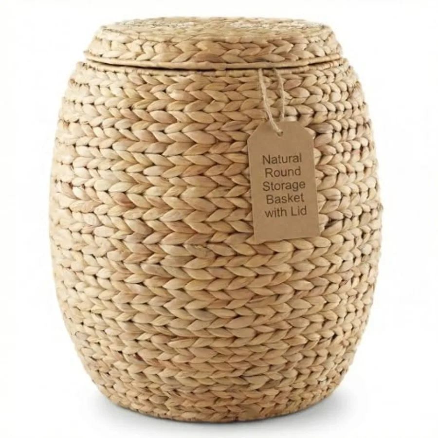™ Natural Round Water Hyacinth Storage Basket with Lid - Multipurpose Woven Storage Basket, Decorative Round Woven Basket for L
™ Natural Round Water Hyacinth Storage Basket with Lid - Multipurpose Woven Storage Basket, Decorative Round Woven Basket for L