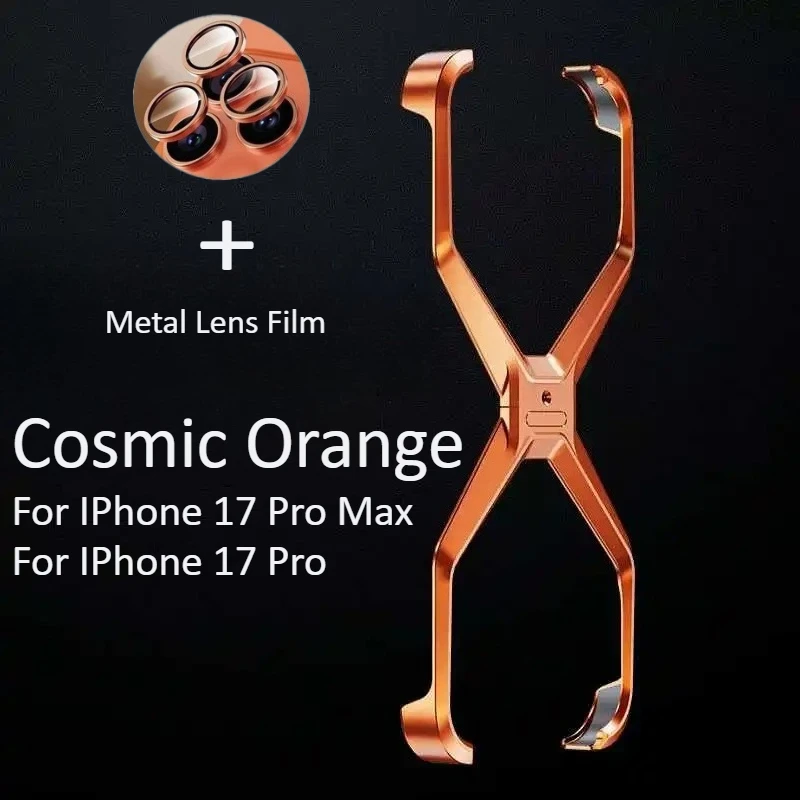 New X-shape Aluminum Alloy Frameless Heat Dissipation Case For IPhone 17 Pro Max Easy Install Dismantle Rugged Shockproof Cover
New X-shape Aluminum Alloy Frameless Heat Dissipation Case For IPhone 17 Pro Max Easy Install Dismantle Rugged Shockproof Cover