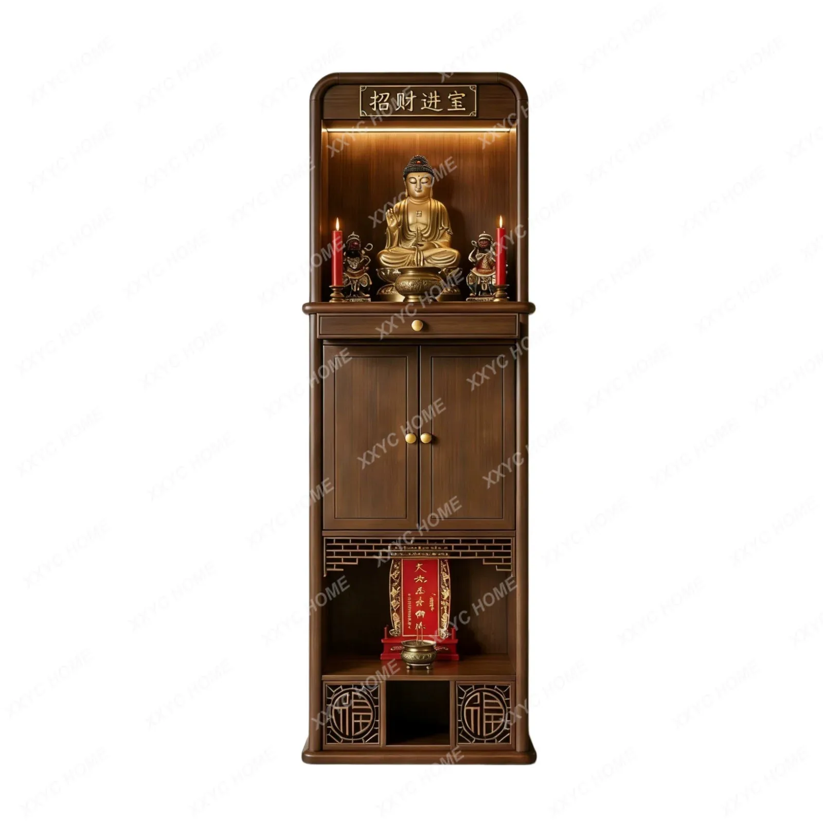 New Chinese-style solid wood Buddhist cabinet double-door storage offering, attracting wealth and treasure Zen vertical cabinet
New Chinese-style solid wood Buddhist cabinet double-door storage offering, attracting wealth and treasure Zen vertical cabinet