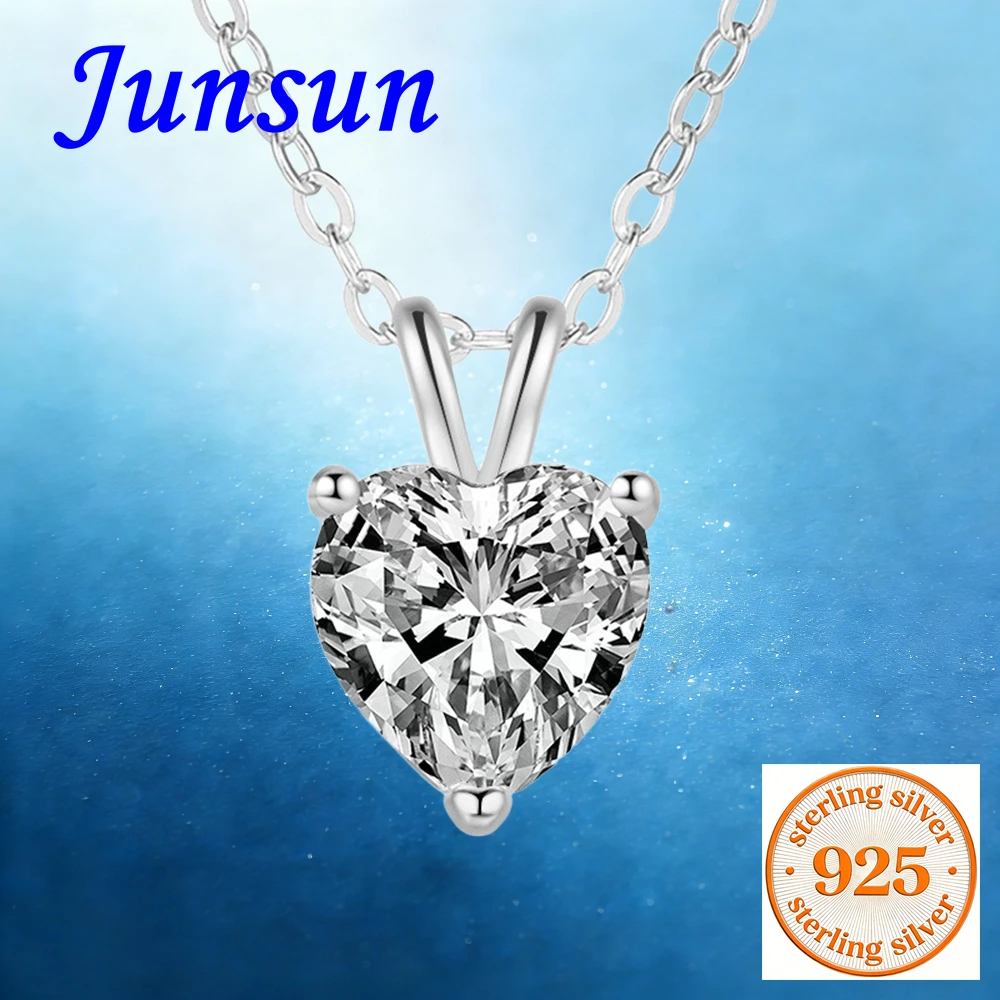 Junsun 2t Moissanite Diamond Love Heart Necklace for Women Men S925 Sterling Silver Fine Jewelry with Certificate Wife Husband
Junsun 2t Moissanite Diamond Love Heart Necklace for Women Men S925 Sterling Silver Fine Jewelry with Certificate Wife Husband