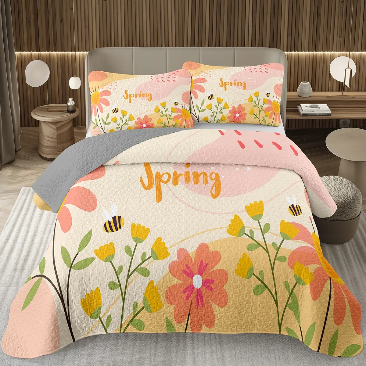 Spring Garden Plant Flower Bedspread Sets Botanical Floral Coverlet Twin Full Queen King Rustic Farmhouse Quilted Bedding Set
Spring Garden Plant Flower Bedspread Sets Botanical Floral Coverlet Twin Full Queen King Rustic Farmhouse Quilted Bedding Set