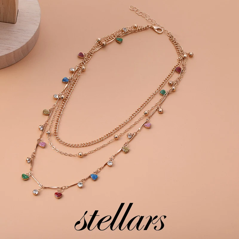 Colorful Heart Multi-Layer Beaded Necklace Premium Collarbone Chain with Dopamine Tassel Niche Design Jewelry Accessory
Colorful Heart Multi-Layer Beaded Necklace Premium Collarbone Chain with Dopamine Tassel Niche Design Jewelry Accessory