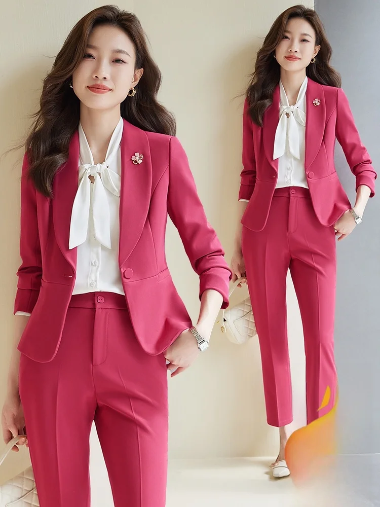 Pink Suit Jacket Women's Formal Wear Hotel Manager Style Autumn Winter High End Fashion Professional Suit Set Elegant Goddess
Pink Suit Jacket Women's Formal Wear Hotel Manager Style Autumn Winter High End Fashion Professional Suit Set Elegant Goddess