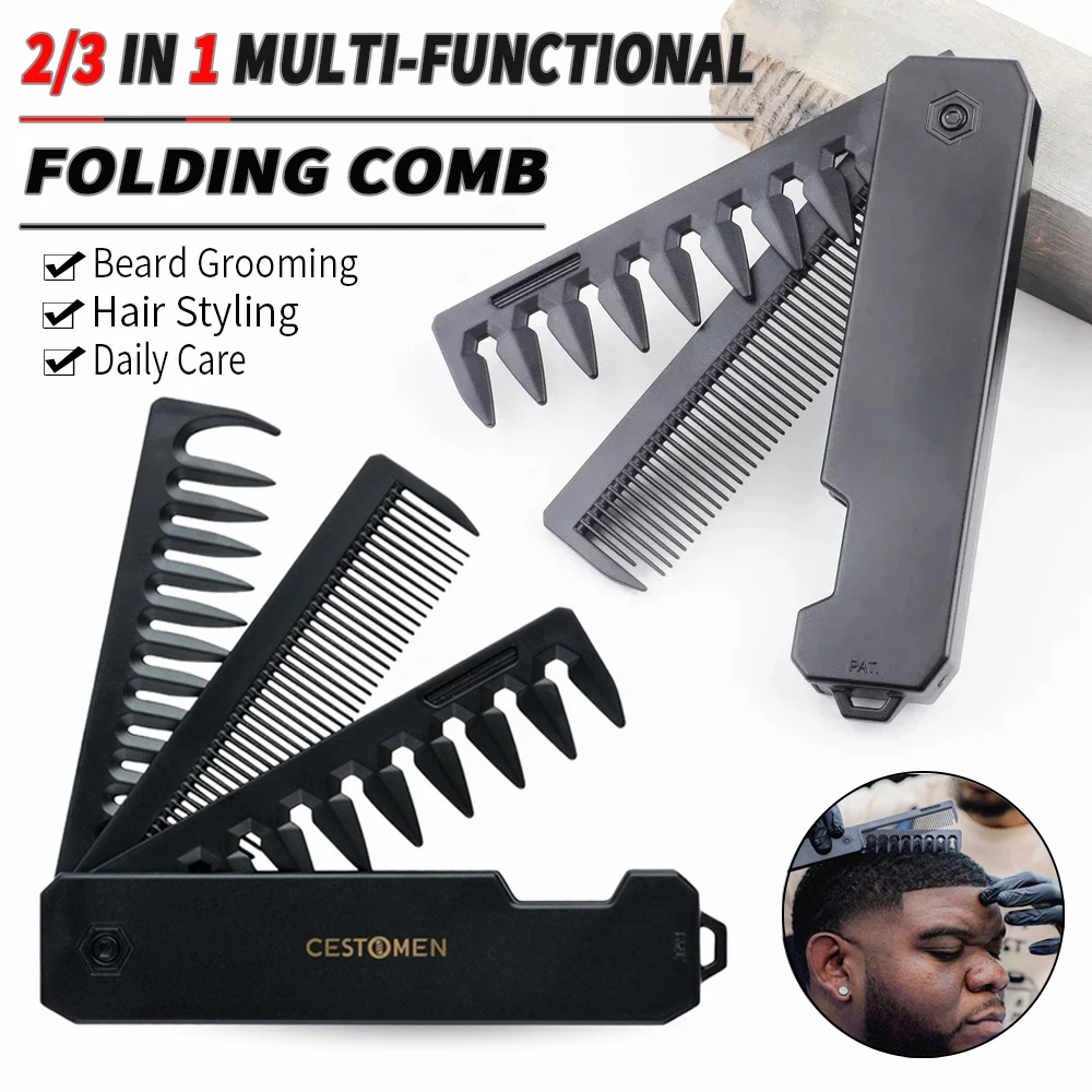 Портативная складная расческа 2/3 в 1, пластиковая расческа с широкими зубьями и масляной головкой для путешествий, карманная расческа для бороды, парикмахерская машинка для стрижки, инструменты для укладки
Портативная складная расческа 2/3 в 1, пластиковая расческа с широкими зубьями и масляной головкой для путешествий, карманная расческа для бороды, парикмахерская машинка для стрижки, инструменты для укладки
