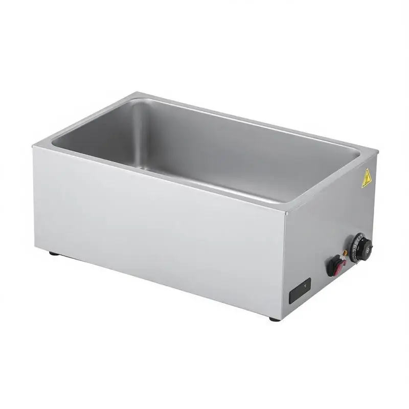 Gastronomy Bain Marie 27"x15"x10" For Catering Restaurants Buffets, 1200W Rapid Heating Countertop Design Soup Ladles Perforated Spoons Included Adjustable Temperature Control 4-Inch Depth 12-Quart Capacity Silver Metal Finish Professional Kitchen Eq
Gastronomy Bain Marie 27"x15"x10" For Catering Restaurants Buffets, 1200W Rapid Heating Countertop Design Soup Ladles Perforated Spoons Included Adjustable Temperature Control 4-Inch Depth 12-Quart Capacity Silver Metal Finish Professional Kitchen Eq