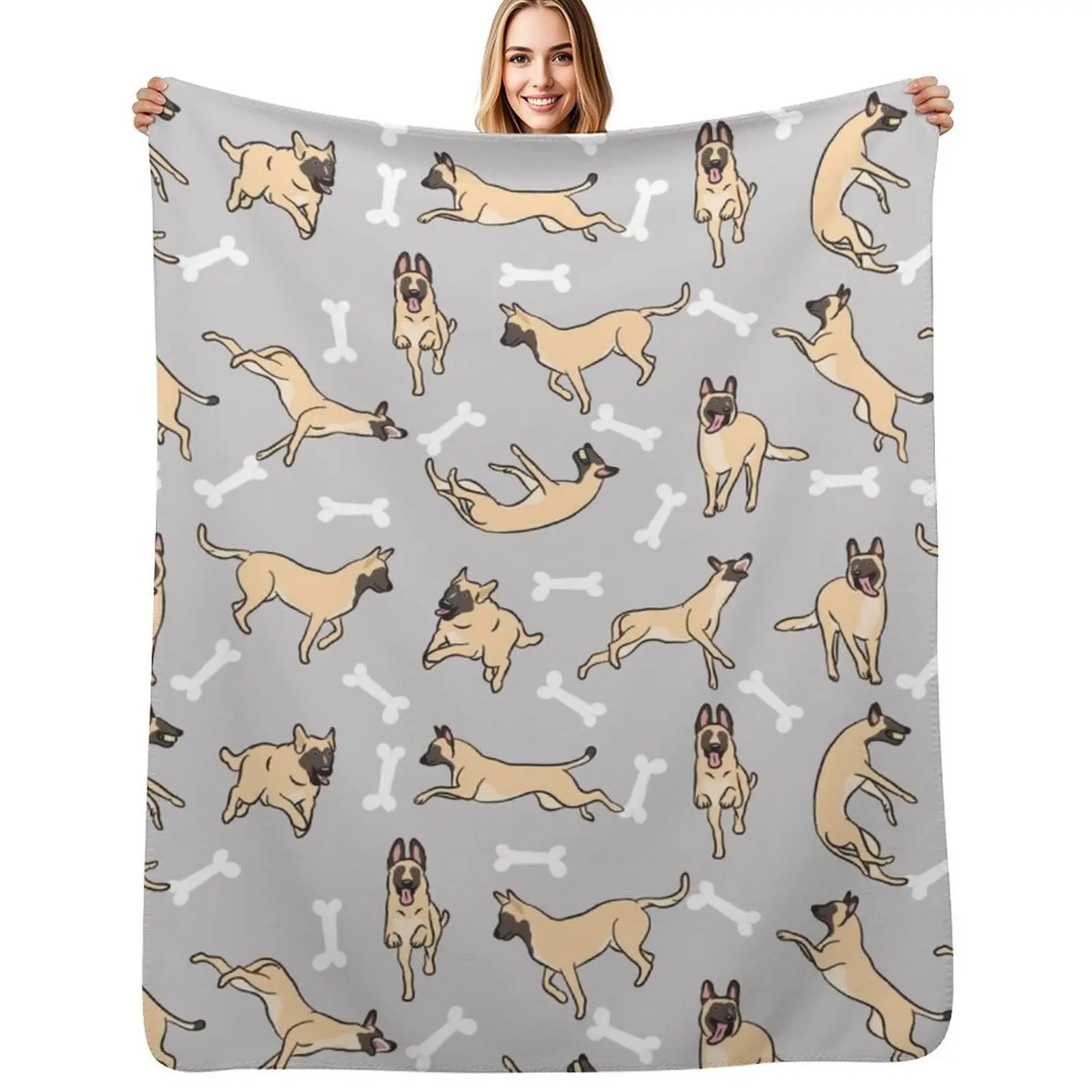 Playing Cream Belgian Malinois - Gray Background Throw Blanket Stylish Couch Blanket for Home Living Room
Playing Cream Belgian Malinois - Gray Background Throw Blanket Stylish Couch Blanket for Home Living Room