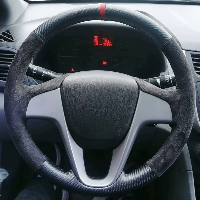 Custom Carbon Fiber Leather Interior Accessories Hand-stitched Steering Wheel Cover For Hyundai Solaris Verna I20 Accent
Custom Carbon Fiber Leather Interior Accessories Hand-stitched Steering Wheel Cover For Hyundai Solaris Verna I20 Accent