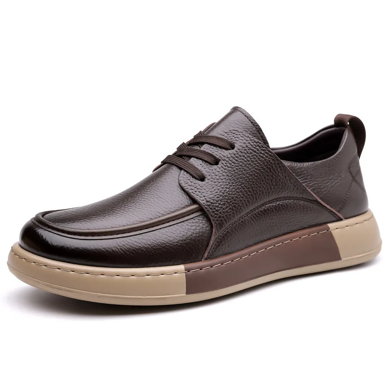 Men's Brown Leather Casual Shoes Fashion Lace-up Footwear Contrast Comfortable Non-slip Outdoor Stylish Low-top Sneakers for Men
Men's Brown Leather Casual Shoes Fashion Lace-up Footwear Contrast Comfortable Non-slip Outdoor Stylish Low-top Sneakers for Men