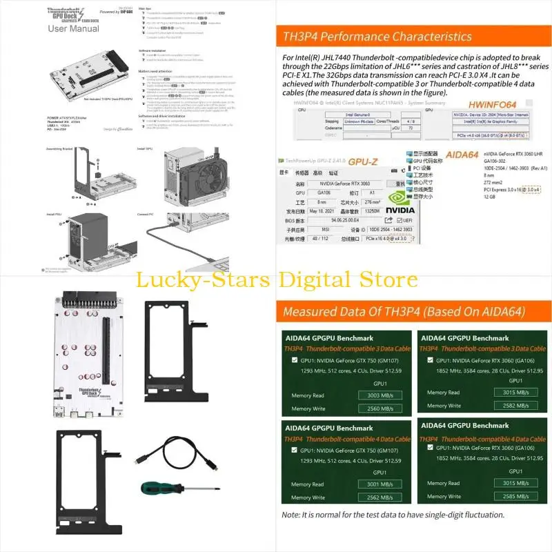 T3EE TH3P4G3 Mini GPU Dock Graphics Card Extension Dock External Graphics PD80W 40Gbps for Laptop Notebook Accessories