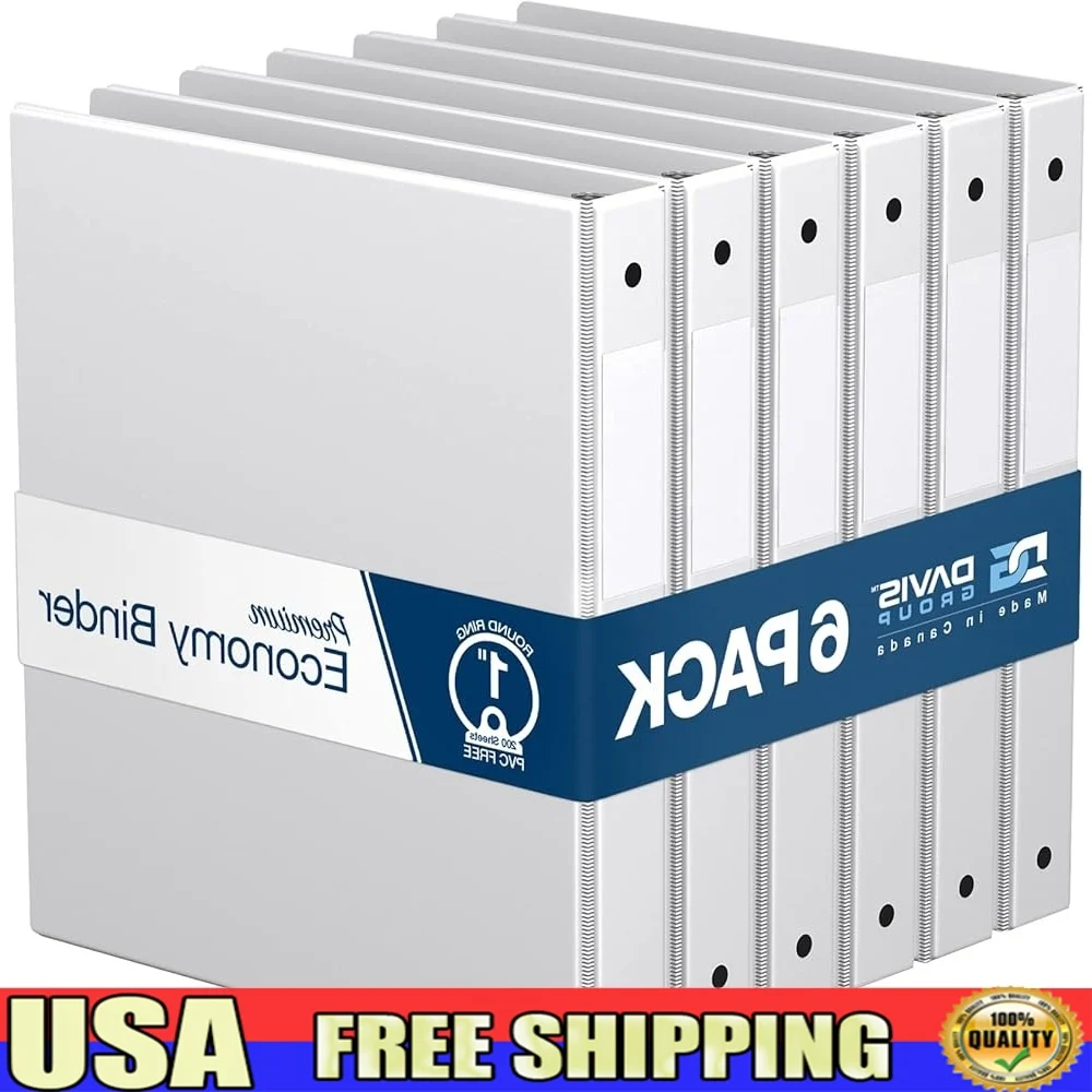 Recycled 3-Ring Binder Clear Pockets School Office Organization Round Ring D-Ring Set of 6 White
Recycled 3-Ring Binder Clear Pockets School Office Organization Round Ring D-Ring Set of 6 White
