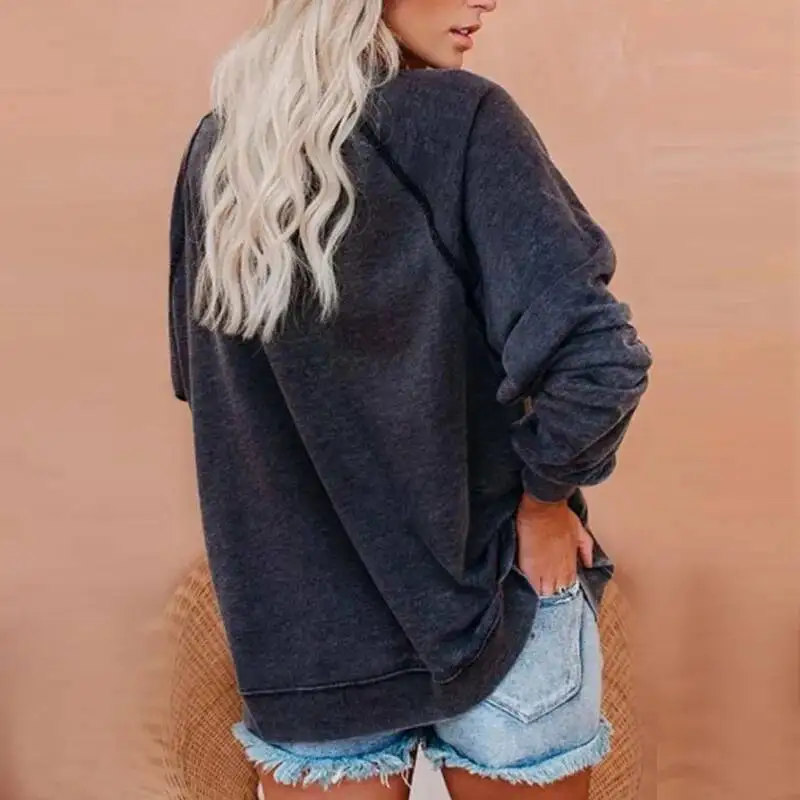 Одежда, новая женская осенне-зимняя толстовка с длинными рукавами, женская толстовка с буквенным принтом, футболка, базовая рубашка 
Одежда, новая женская осенне-зимняя толстовка с длинными рукавами, женская толстовка с буквенным принтом, футболка, базовая рубашка