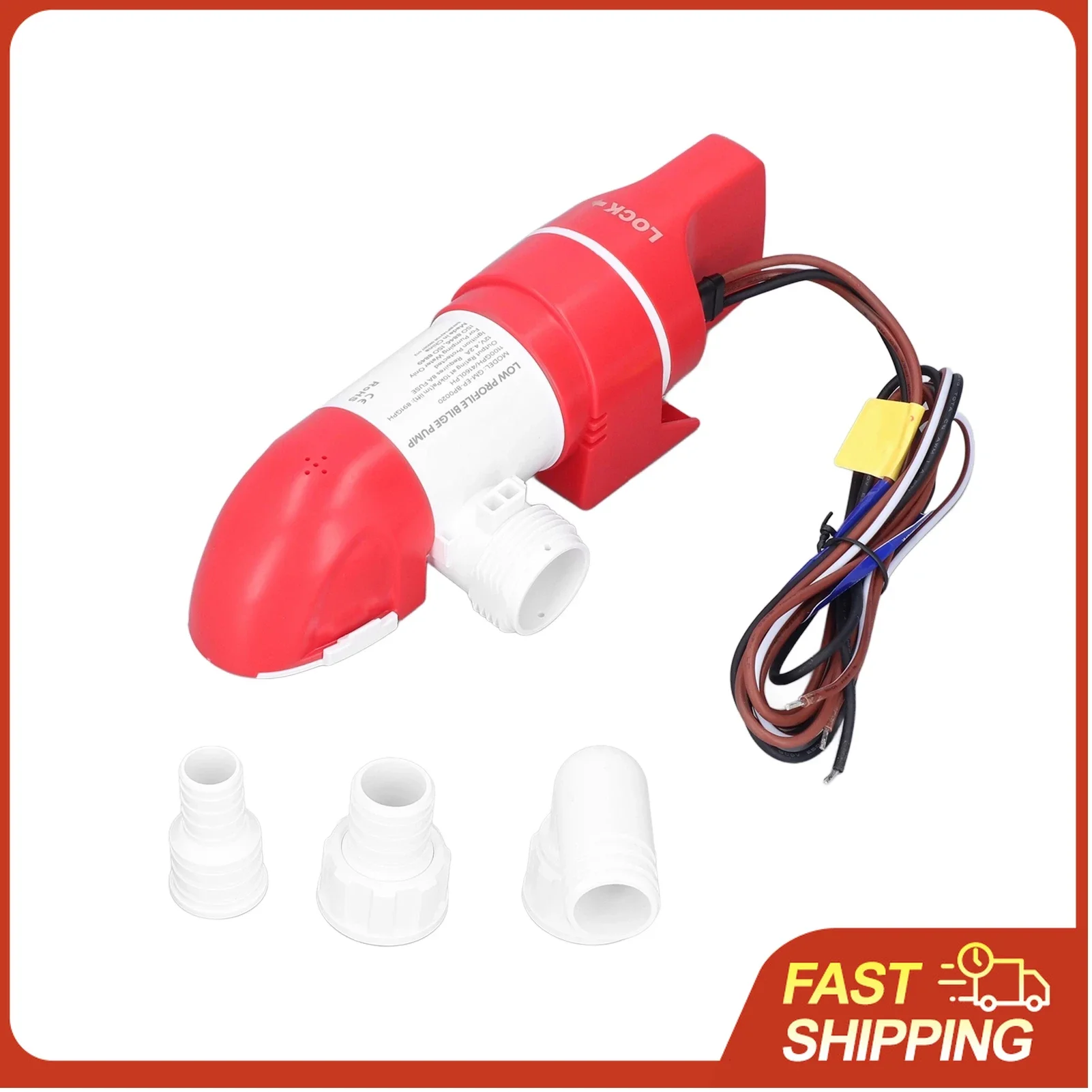 Low Profile Bilge Pump 12V 1100GPH, Auto Water Sensing with 360° Outlet, Submersible for Boat Bait Tank
Low Profile Bilge Pump 12V 1100GPH, Auto Water Sensing with 360° Outlet, Submersible for Boat Bait Tank