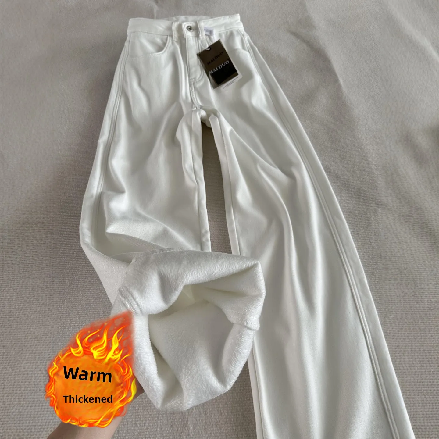 Белые прямые джинсы Thiened Fce, женские осенне-зимние новые свободные утягивающие широкие брюки, теплые длиной до пола...
Белые прямые джинсы Thiened Fce, женские осенне-зимние новые свободные утягивающие широкие брюки, теплые длиной до пола...