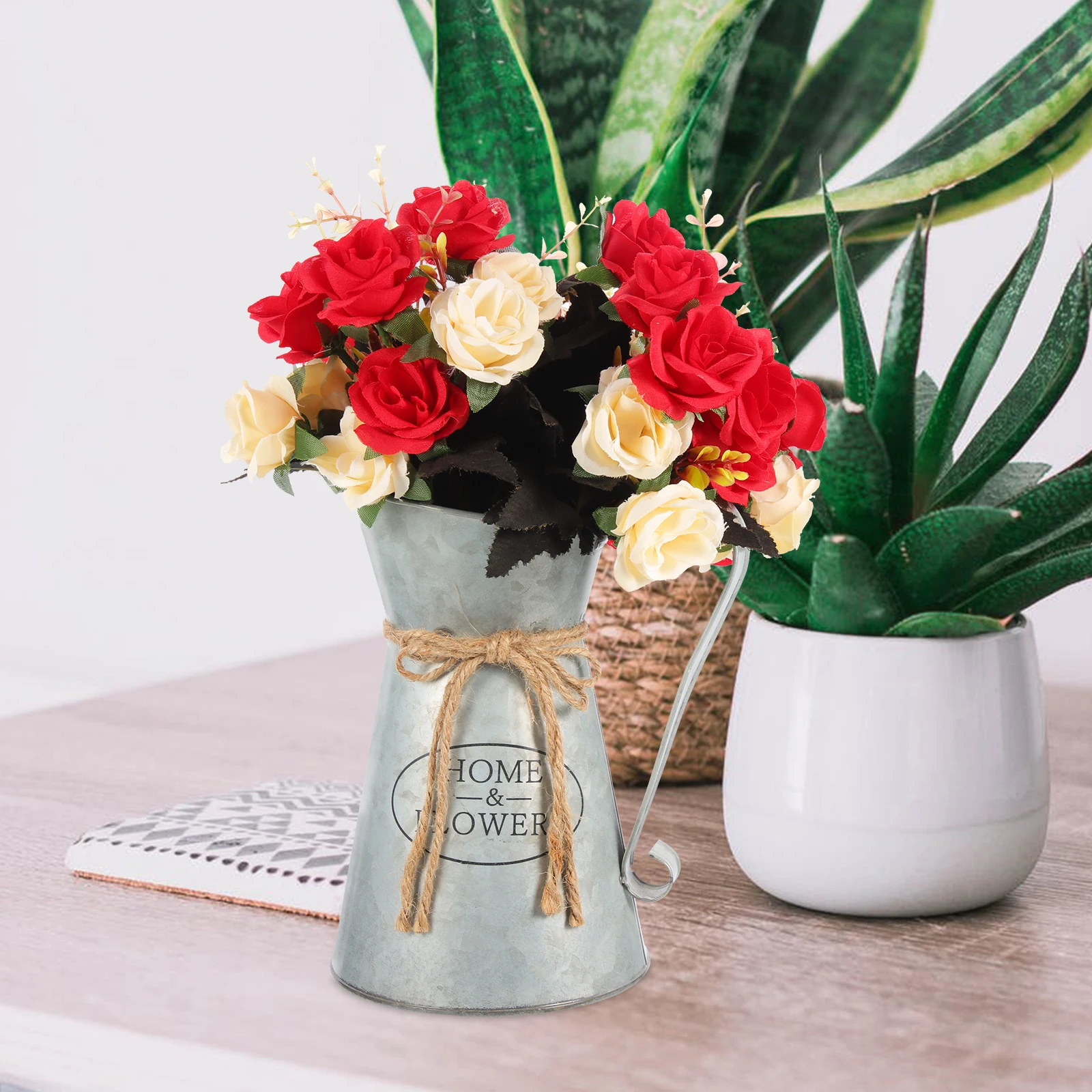 Rustic Vintage Iron Flowerpot 11x13x20cm Tin Vase Decorative Metal Bucket Floral Arrangement Pot Desktop Planter for
Rustic Vintage Iron Flowerpot 11x13x20cm Tin Vase Decorative Metal Bucket Floral Arrangement Pot Desktop Planter for