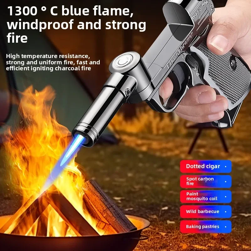 Новая складная металлическая ветрозащитная зажигалка для сигар, открытый кемпинг, барбекю, инструмент для зажигания, высокая огневая мощность, надувной сварочный пистолет, мужские подарки
Новая складная металлическая ветрозащитная зажигалка для сигар, открытый кемпинг, барбекю, инструмент для зажигания, высокая огневая мощность, надувной сварочный пистолет, мужские подарки