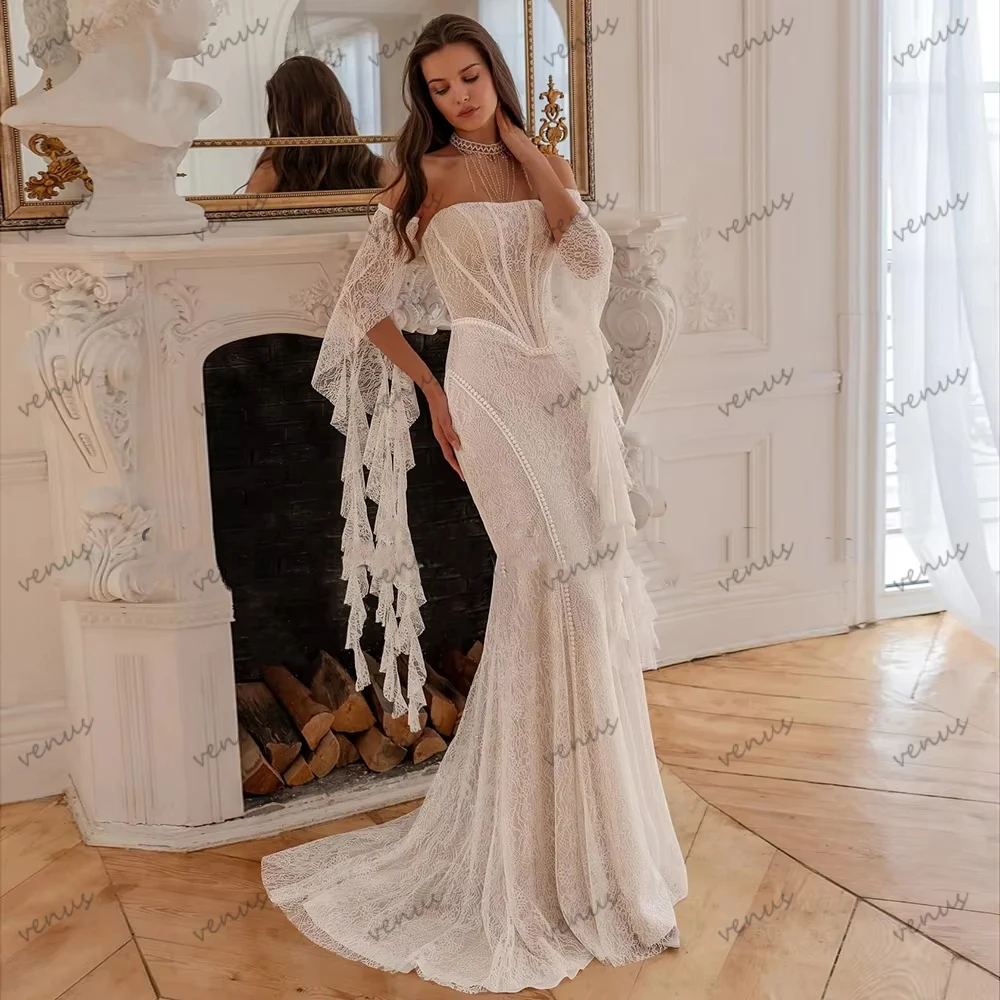 Bohemia Wedding Dresses Glamorous Bridal Gowns Lace Tiered Flare Sleeves Sexy свадебное платье Vestidos De Novia Customized 2026
Bohemia Wedding Dresses Glamorous Bridal Gowns Lace Tiered Flare Sleeves Sexy свадебное платье Vestidos De Novia Customized 2026