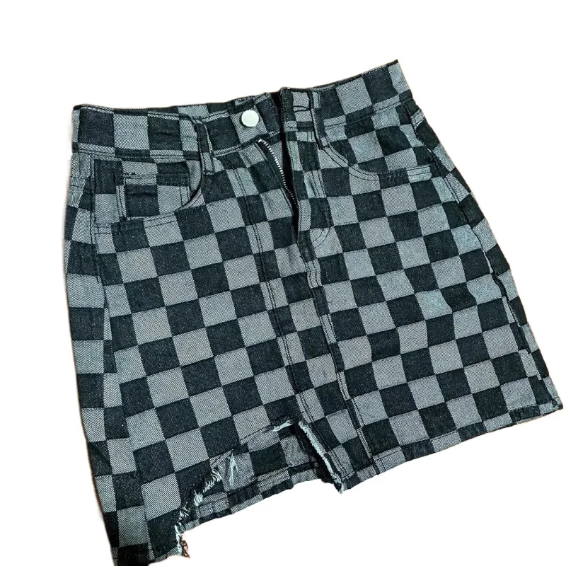 Sexy Plaid Denim Skirt Women's High Street A-word Hip Skirt Irregular Checkerboard Y2k Skirt
Sexy Plaid Denim Skirt Women's High Street A-word Hip Skirt Irregular Checkerboard Y2k Skirt
