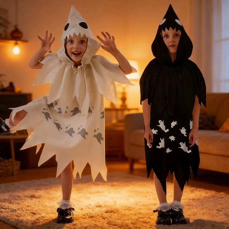 Niedlic Mädchen Jungen White Robe With Hood Ghost Cosplay Performance Fancy Dress Up World Book Day Enfant Black Specter Costume
Niedlic Mädchen Jungen White Robe With Hood Ghost Cosplay Performance Fancy Dress Up World Book Day Enfant Black Specter Costume