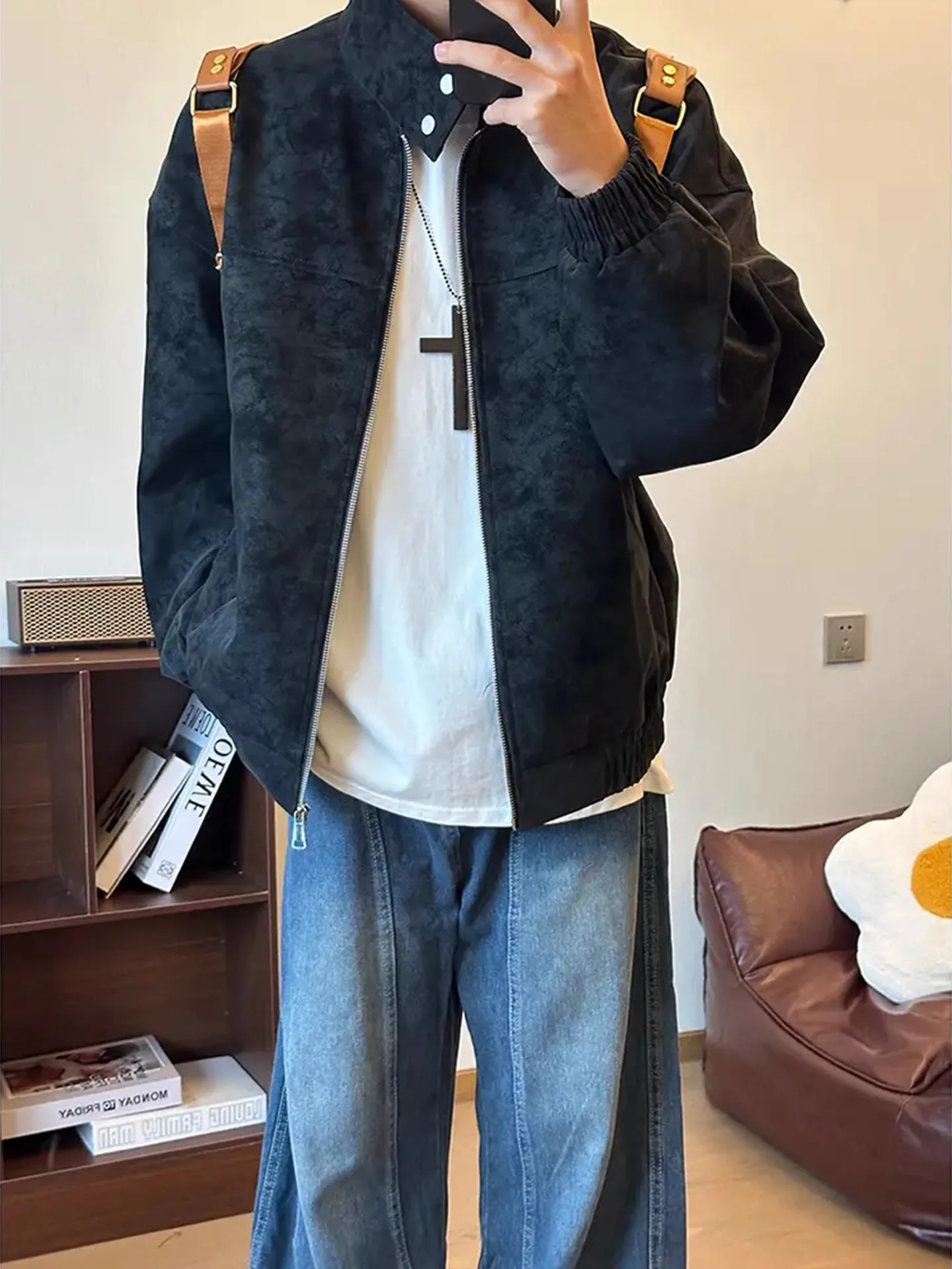 Американский ретро-тай-краситель с воротником-стойкой, мотоциклетная кожаная куртка, мужская осенняя одежда высокого класса, Haome Harrington Flight...
Американский ретро-тай-краситель с воротником-стойкой, мотоциклетная кожаная куртка, мужская осенняя одежда высокого класса, Haome Harrington Flight...