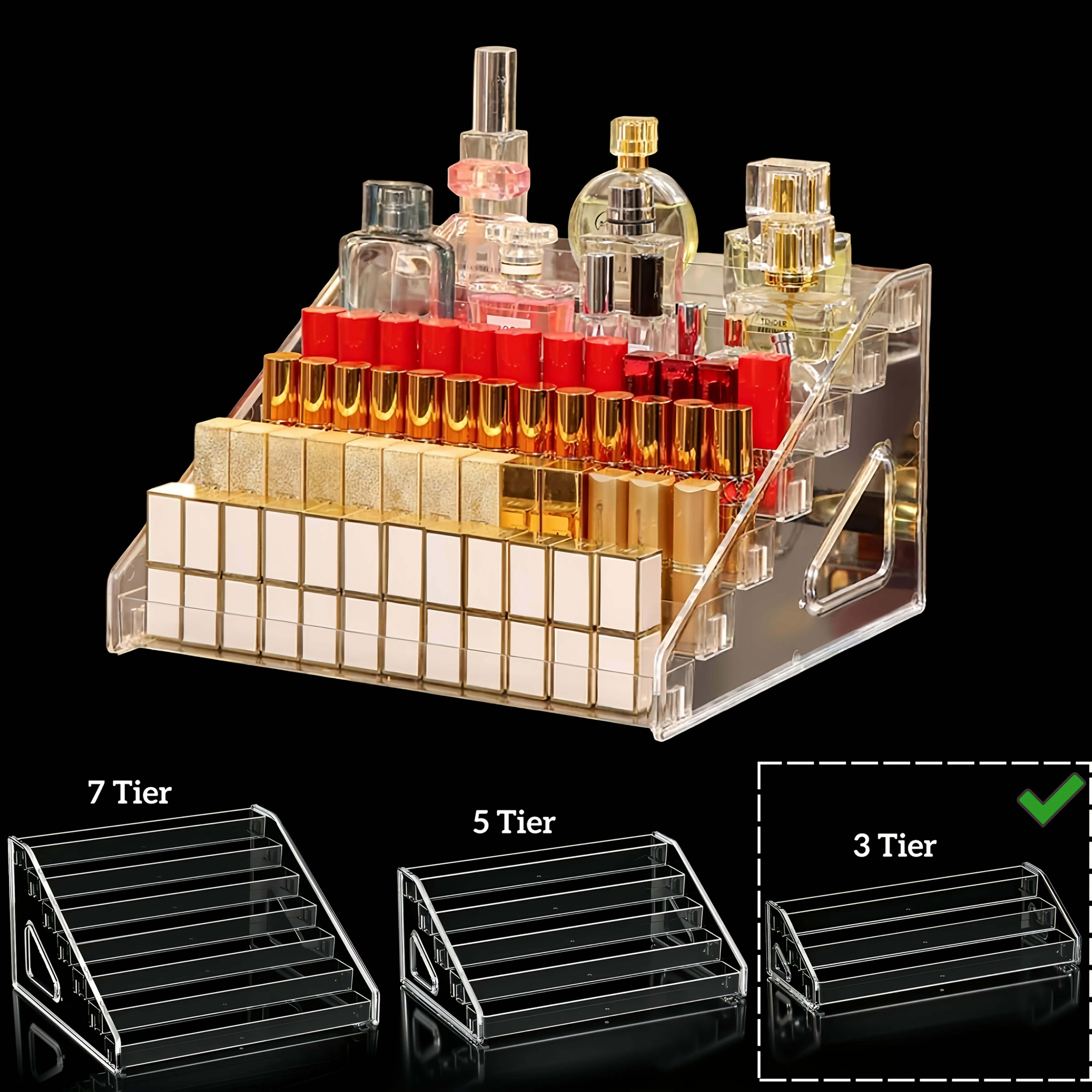 1pc 3-Tier Clear PET Desktop Storage Shelf ,Suitable for Beauty Tools, Lipstick, Holiday Cards - Space-Saving Vanity & Desk
1pc 3-Tier Clear PET Desktop Storage Shelf ,Suitable for Beauty Tools, Lipstick, Holiday Cards - Space-Saving Vanity & Desk