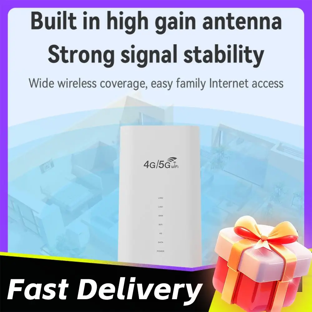 Wireless Router 300Mbps CPE 4G WiFi Router 3 RJ45 with SIM Card Slot Wide Coverage Internal Antenna Portable Network