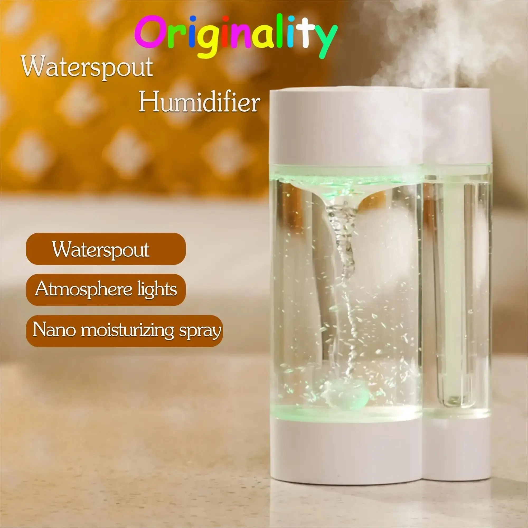 Waterspout 500ML Cool Mist Humidifier with Colorful Night Light
Waterspout 500ML Cool Mist Humidifier with Colorful Night Light