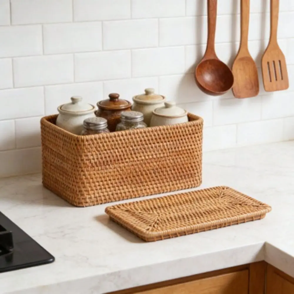 Rattan Organizer Basket With Lid
Rattan Organizer Basket With Lid