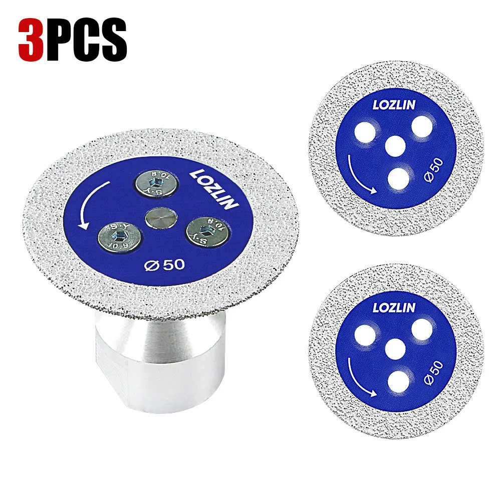 LOZLIN 3PCS 50mm Diamond Saw Blades M14 Detachable Flange for Granite Marble Ceramic Tile Glass Cutting Grinding Engraving Tool
LOZLIN 3PCS 50mm Diamond Saw Blades M14 Detachable Flange for Granite Marble Ceramic Tile Glass Cutting Grinding Engraving Tool