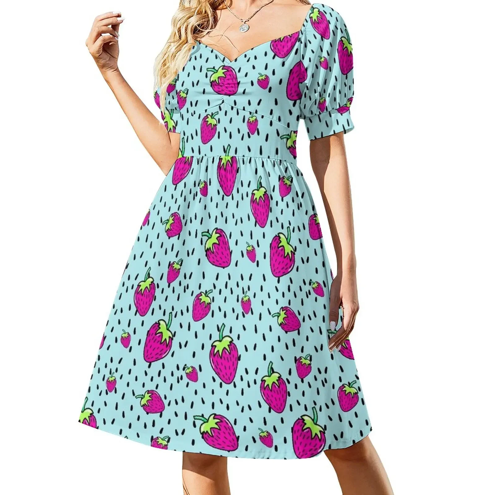 Strawberry Short-Sleeved Dress dresses with long sleeves womens dress women's summer jumpsuit
Strawberry Short-Sleeved Dress dresses with long sleeves womens dress women's summer jumpsuit