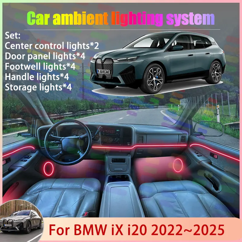 Для BMW iX i20 2022 ~ 2025 2023 2024 2/18 в 1 автомобильная атмосферная лампа RGB абажур ансамбль стример атмосферный набор автозапчастей
Для BMW iX i20 2022 ~ 2025 2023 2024 2/18 в 1 автомобильная атмосферная лампа RGB абажур ансамбль стример атмосферный набор автозапчастей