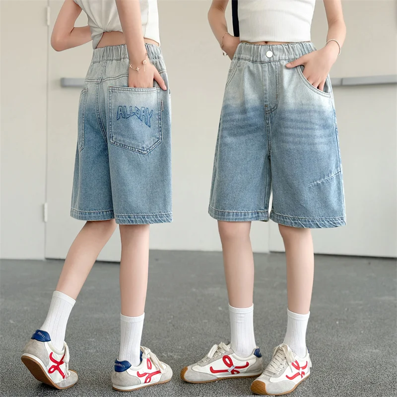 Stylish Children Blue Gradient Denim Shorts for Teenage Girls Casual Street Bottom Pants Kids Casual Knee Length Summer Shorts
Stylish Children Blue Gradient Denim Shorts for Teenage Girls Casual Street Bottom Pants Kids Casual Knee Length Summer Shorts