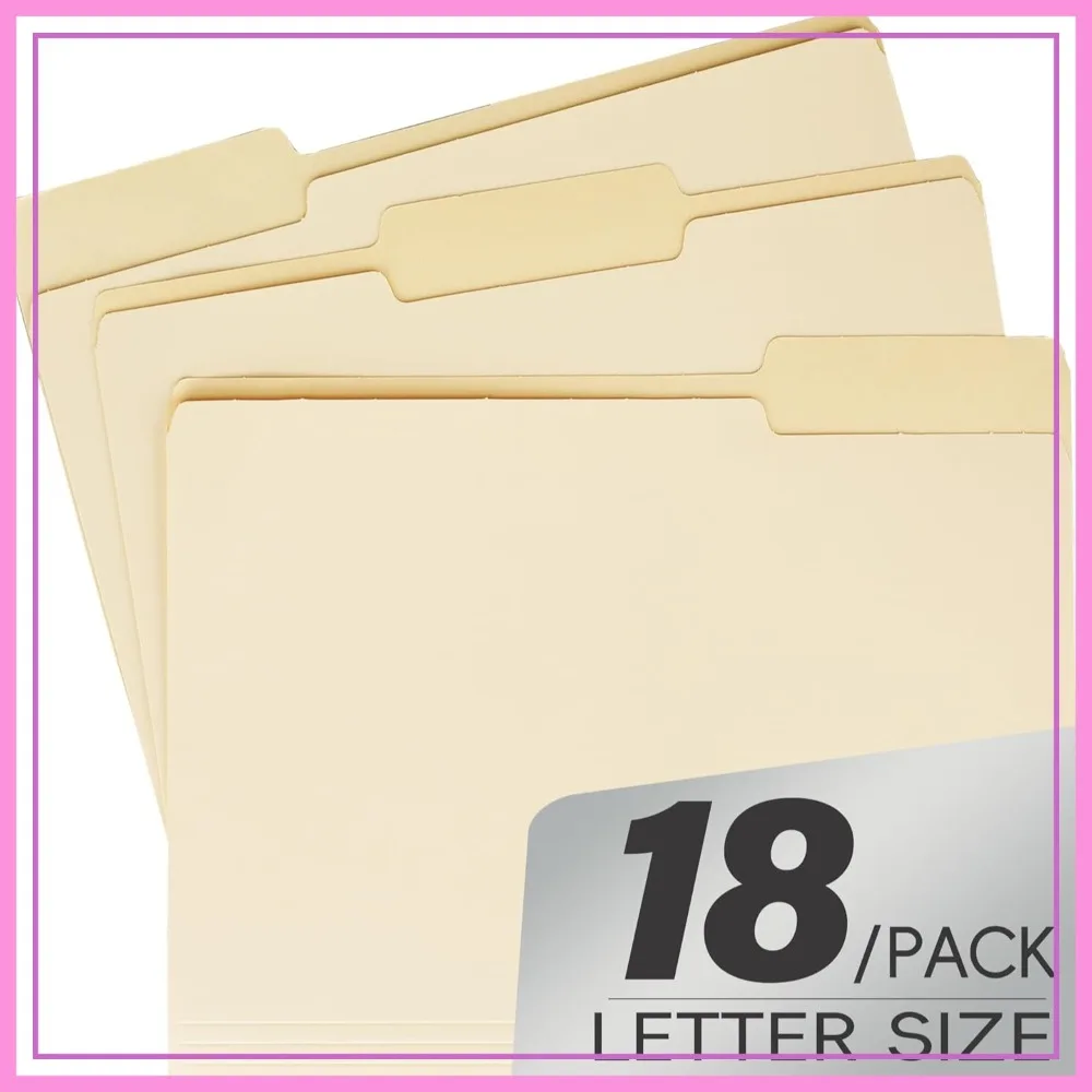 18 Pack Manila 1/3 File Folders, 1/3 Cut Tab Letter Size, Great for Organizing and Easy File Storage
18 Pack Manila 1/3 File Folders, 1/3 Cut Tab Letter Size, Great for Organizing and Easy File Storage