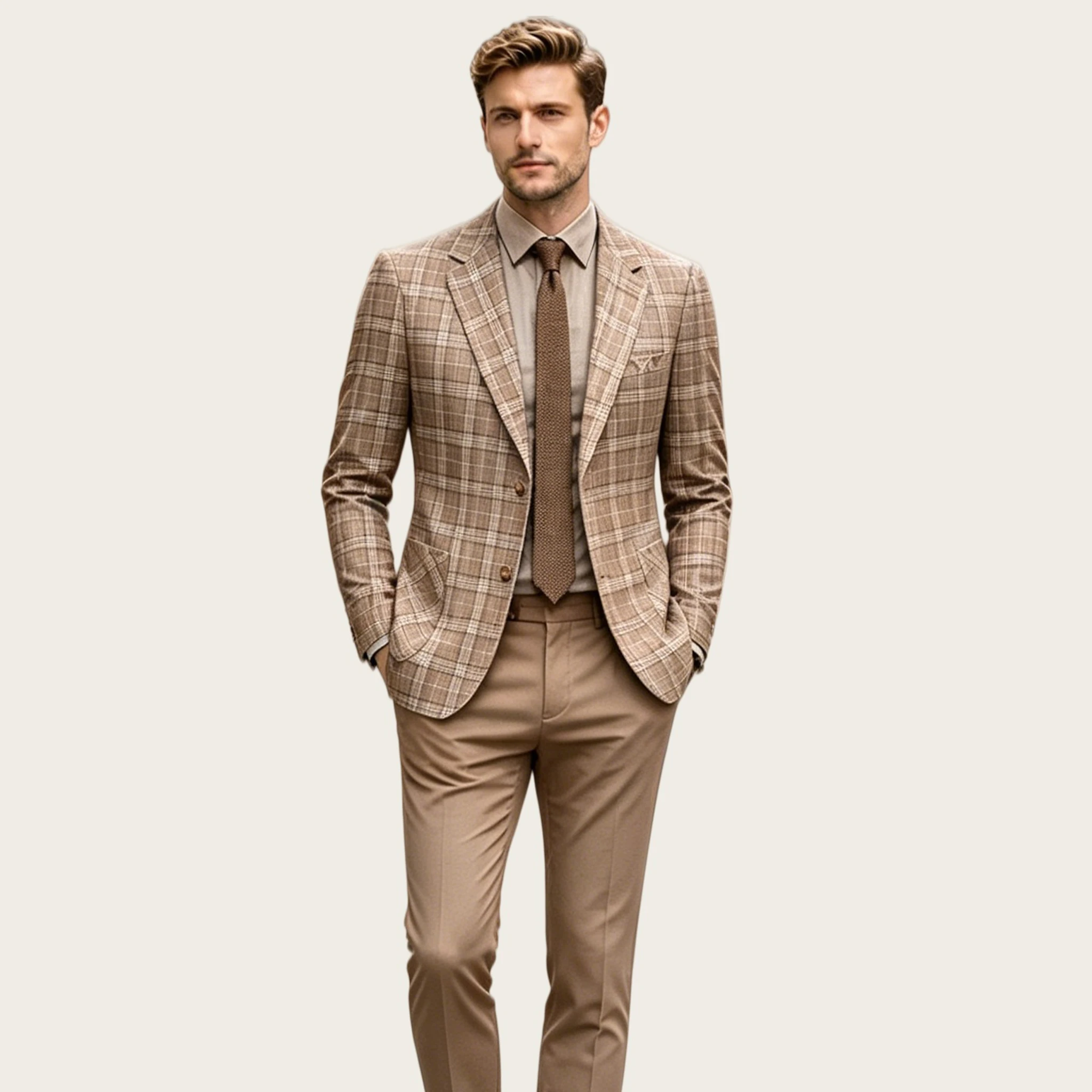 Mophiel Plaid Men's Suits 2 Pieces Notched Lapel Single Breasted Tuxedo for Wedding Party Office Business Blazer Customized
Mophiel Plaid Men's Suits 2 Pieces Notched Lapel Single Breasted Tuxedo for Wedding Party Office Business Blazer Customized