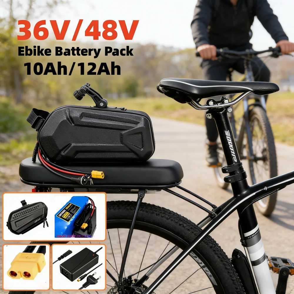 Rechargeable Lithium Battery Pack 36V 48V 10Ah 12Ah 10S4P 500W 750WBicycle Scooter with Waterproof Bag
Rechargeable Lithium Battery Pack 36V 48V 10Ah 12Ah 10S4P 500W 750WBicycle Scooter with Waterproof Bag