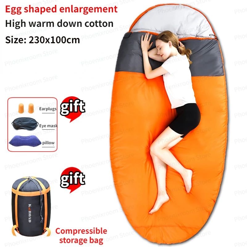 Extended and Widened Egg-shaped Sleeping Bag Ultralight Waterproof 4 Season Warm Sleeping Bags for Outdoor Traveling Hiking
Extended and Widened Egg-shaped Sleeping Bag Ultralight Waterproof 4 Season Warm Sleeping Bags for Outdoor Traveling Hiking
