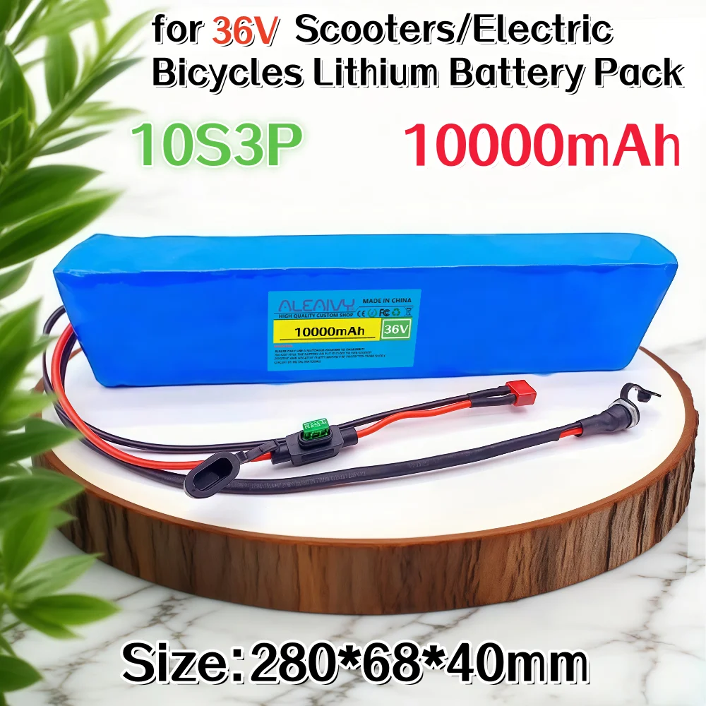 36V Li-ion battery 10Ah 18650 lithium battery pack 10S3P 10000mAh 500W 42V For electric scooter power battery with BMS.
36V Li-ion battery 10Ah 18650 lithium battery pack 10S3P 10000mAh 500W 42V For electric scooter power battery with BMS.